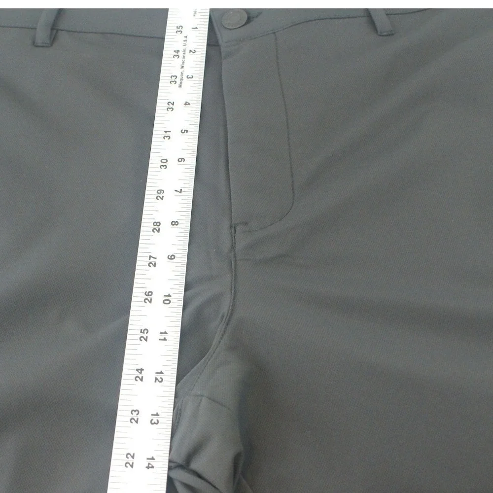 Banana Republic Mens Flat Front Pants Black Zip‎ Pockets 38x29